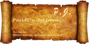 Paxián Julianna névjegykártya